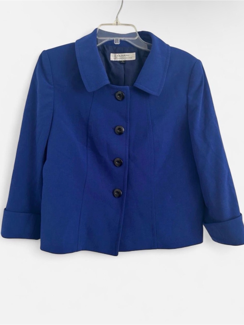 Tahari Royal Blue Button-Front Blazer